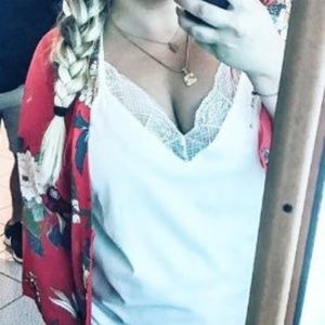 white lace tank top